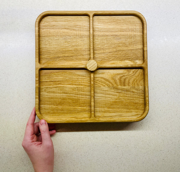 squared rolling snack tray