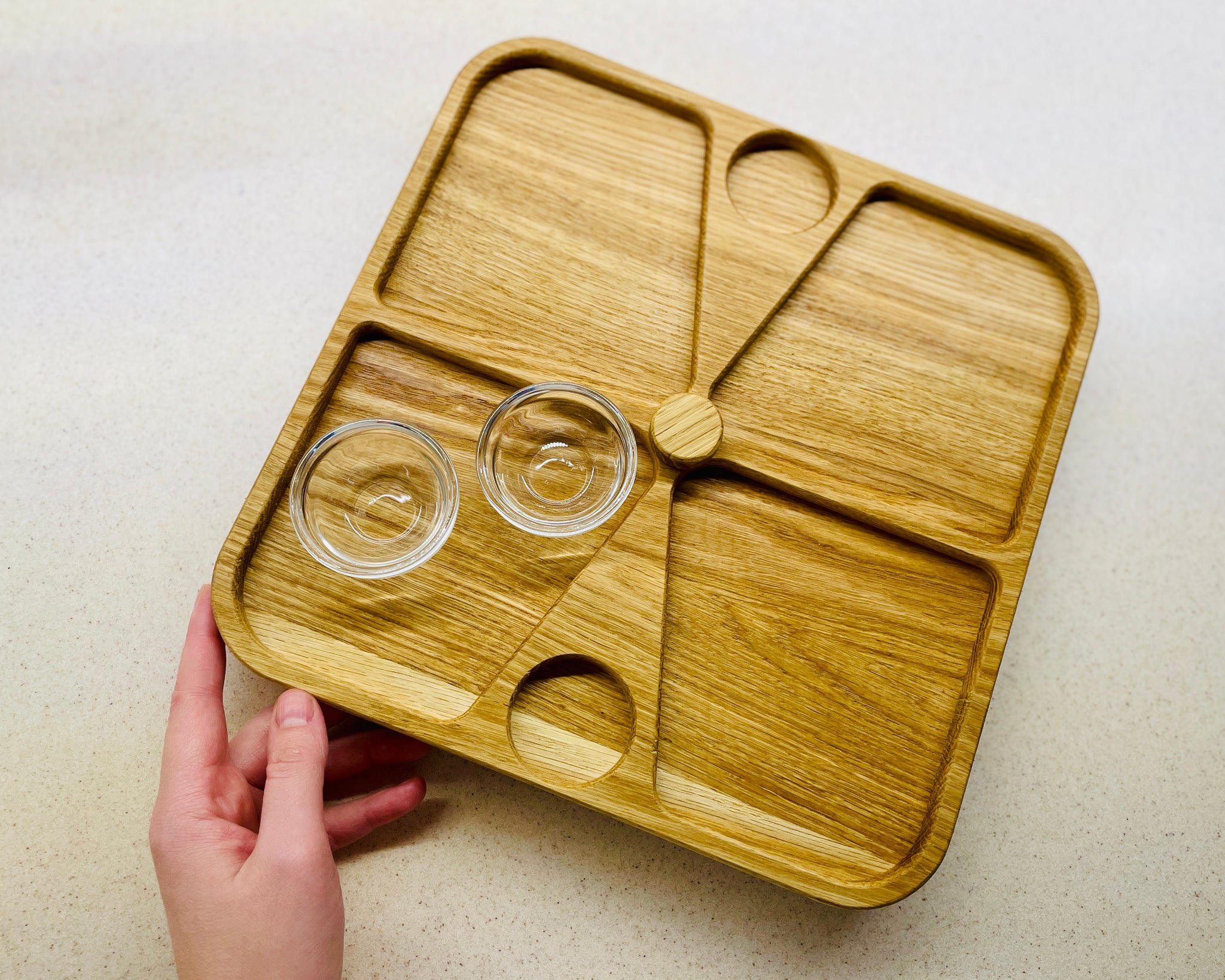 360 rolling snack tray